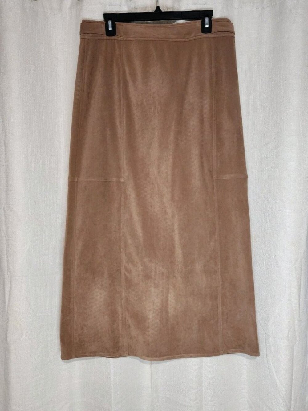 Vintage Women's Skirt Faux Suede Pencil Classic Brown Size 12